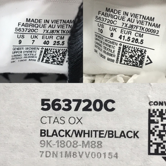 Converse Miley Cyrus Ox Black White Shoes - Picture 7 of 7